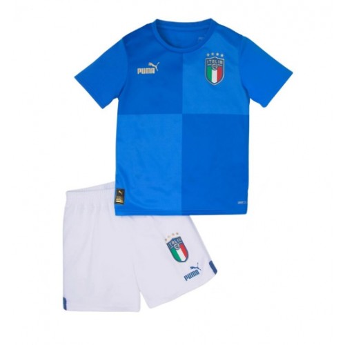 Otroški Nogometni dresi Italija Domači 2022 Kratek Rokav (+ Kratke hlače)